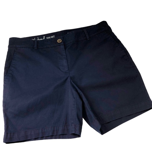 Talbots Pants - Talbots The Weekend Short Chino Sz 6 Petite Navy Blue Walking Cotton Blend